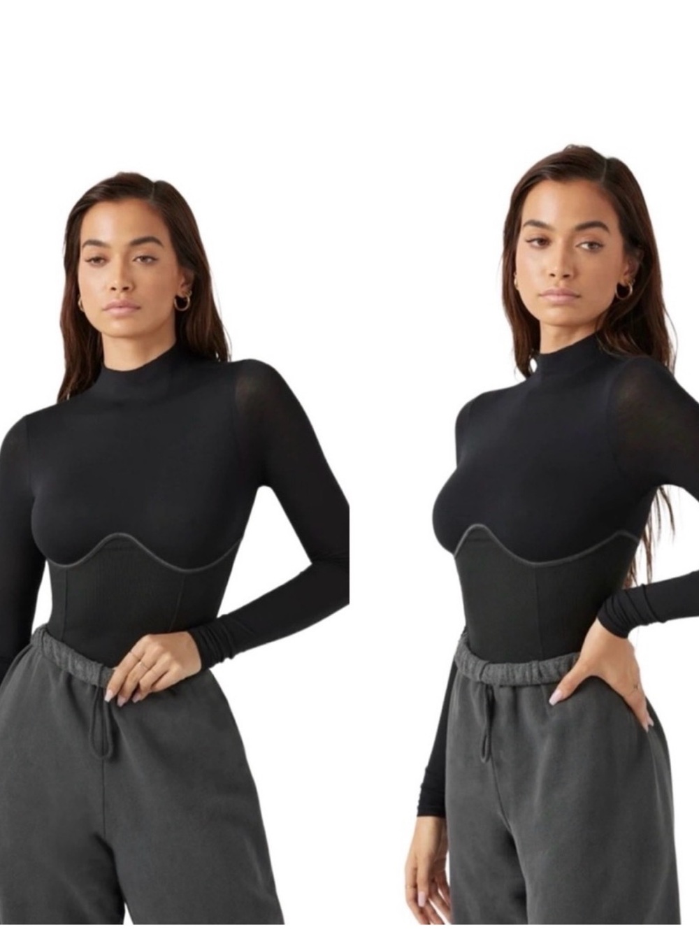 Josh Brown Corset Ribbed Top S M